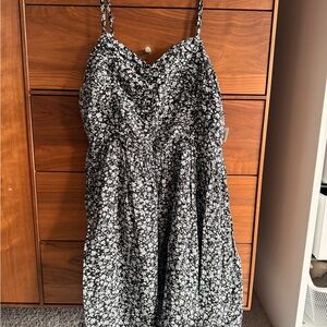 Apricot Lane Black and White Floral Mini Dress